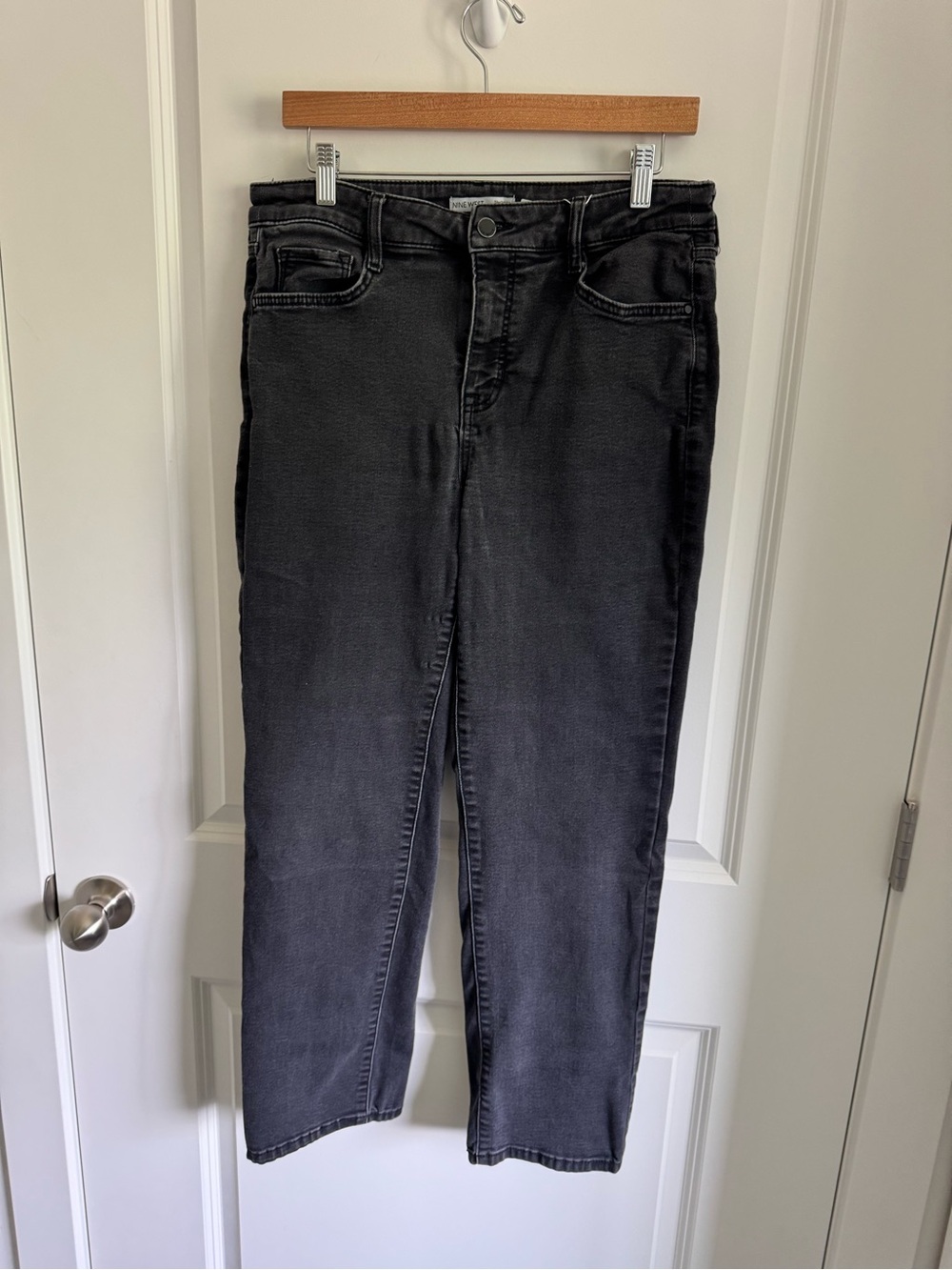 Nine West Charcoal Black Slim Straight Jeans